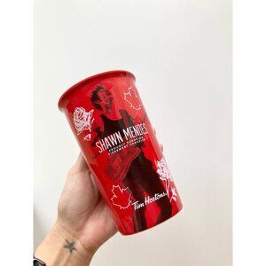 NIB TIM HORTONS x Shawn Mendes Red Ceramic Travel Mug